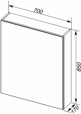 Шкаф зеркальный AQUANET Алвита 183990 17х70х85см с подсветкой