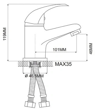 Смеситель для раковины Maxonor MN1015 хром