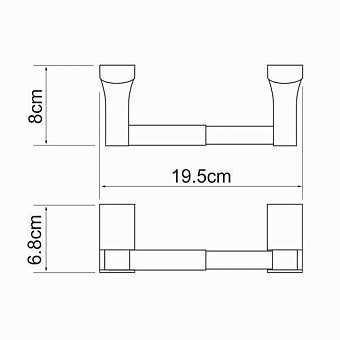 Держатель туалетной бумаги WASSERKRAFT Exter K-5200 K-5222 светлая бронза