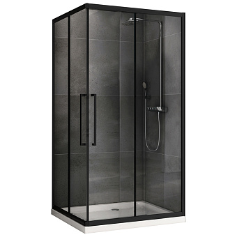 Угловое ограждение Abber Schwarzer Diamant AG02129BH 195х90см стекло прозрачное