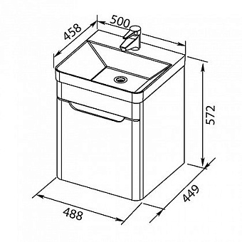 Тумба с раковиной AQUANET София 212585 45,8х50х57,2см