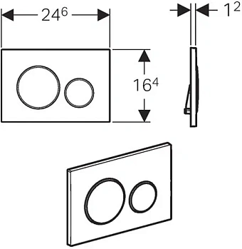 Панель смыва GEBERIT Sigma 20 115.882.14.1 хром
