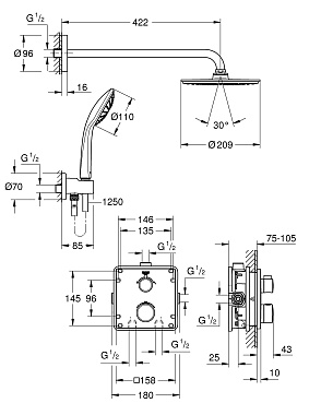 Душевая система GROHE Grohtherm 34734000 хром
