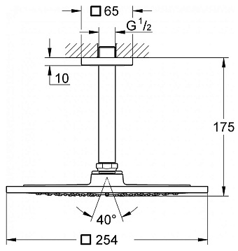 Верхний душ GROHE Rainshower F-Series 10″ 26071000 хром