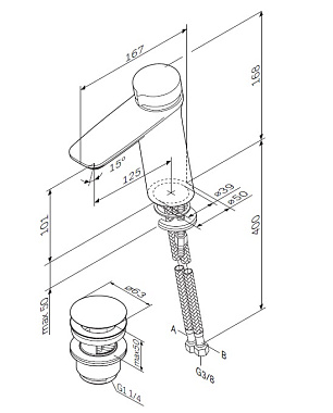 Смеситель для раковины AM-PM Inspire 2.0 F50A82500 хром