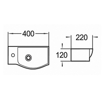 Раковина подвесная Comforty 7947AR 40х22см