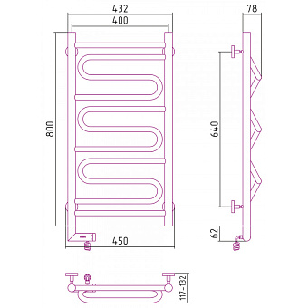 Полотенцесушитель СУНЕРЖА 30-5218-8040 белый матовый