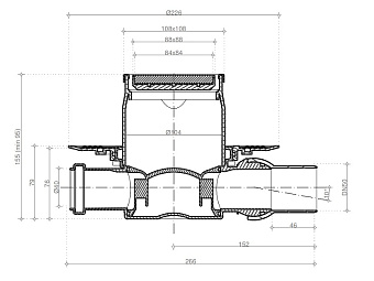 Душевой трап Pestan 13702564 10х10см горизонтальный сток