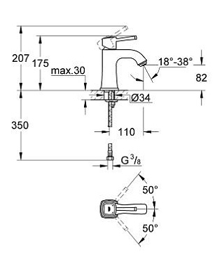 Смеситель для раковины GROHE Grandera 23310000 хром
