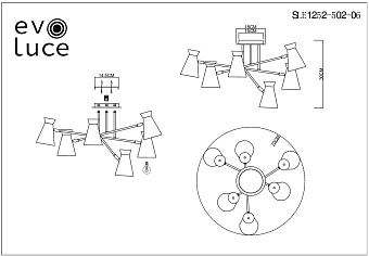 Светильник потолочный Evoluce ALFEO SLE1252-502-06 360Вт E27