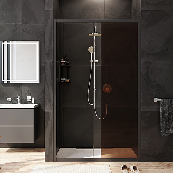 Душевая дверь AM-PM Gem Solo W90G-120-1-195BBr 195х120см стекло бронза