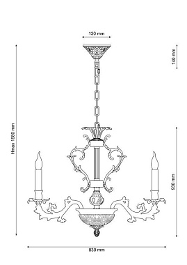 Люстра подвесная Lucia Tucci FIRENZE 1781.15.3 antique gold 720Вт 18 лампочек E14