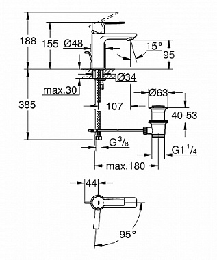 Смеситель для раковины GROHE Lineare New 23790001 хром