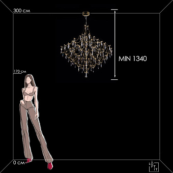Люстра подвесная Loft It Mira 10259/1000 Gold AsfourВт лампочек