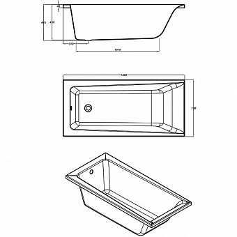 Ванна акриловая CERSANIT LORENA 63321 150х70см встраиваемая