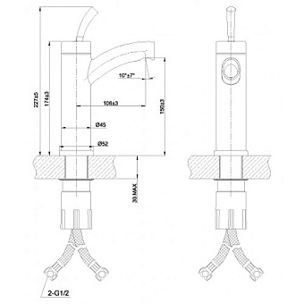 Смеситель для раковины LEMARK Element LM5106S хром