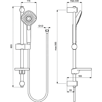 Душевой комплект IDEAL STANDARD CERAPLAN III BD005AA chrome
