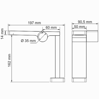 Смеситель для раковины WASSERKRAFT Elbe 7410 чёрный (матовый)