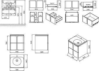 Тумба под раковину RAVAK SD X000001365 46,5х50х50см