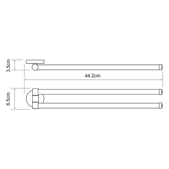 Полотенцедержатель WASSERKRAFT Rhein K-6200 K-6231 хром 44,2см