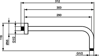 Держатель для верхнего душа IDEAL STANDARD B9444AA хром