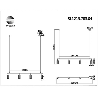 Светильник подвесной ST Luce KENDO SL1213.703.04 20Вт GU10