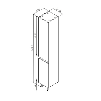 Пенал напольный AM-PM X-Joy M85ACSR0306WG 32х30х190см белый