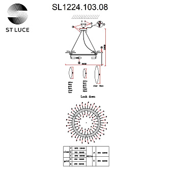 Люстра подвесная ST Luce LASTRA SL1224.103.08 480Вт 8 лампочек E14