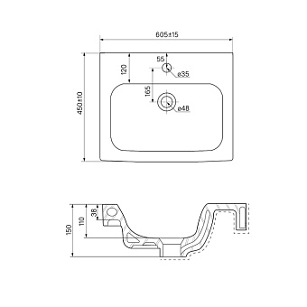 Раковина встраиваемая сверху IDDIS Optima Home 0146000i28 60,5х45см