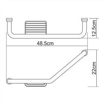 Поручень для ванной WASSERKRAFT K-1077Left 13см хром