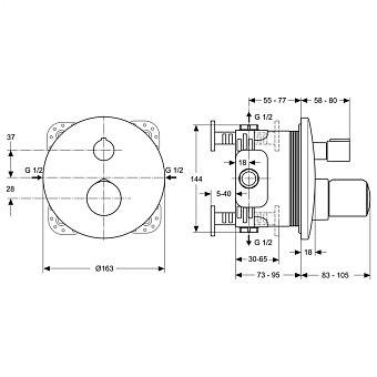 Смеситель для ванны IDEAL STANDARD MELANGE A4891AA хром