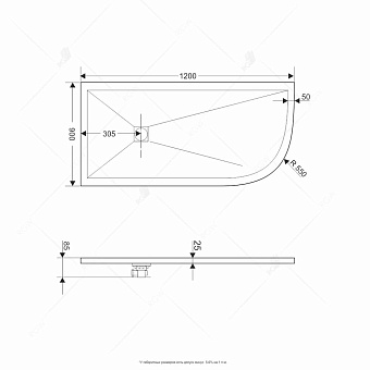 Душевой поддон RGW Stone Tray 16154129-01L ST/AL-W 120х90см