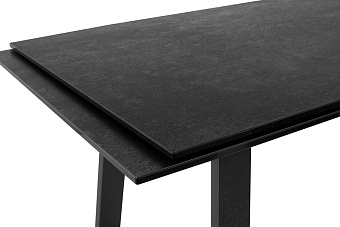 Кухонный стол раскладной AERO 90х160х76см закаленное стекло/керамика/сталь Carbon