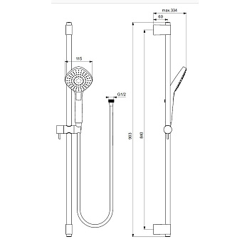 Душевой гарнитур IDEAL STANDARD IDEALRAIN EVO B2238AA хром