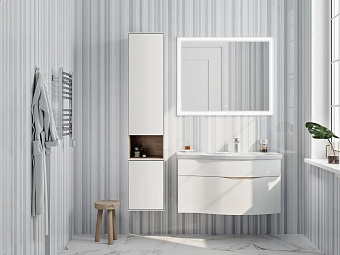 Пенал подвесной KERAMA MARAZZI Plaza Modern PLB.M.170\WHT 32х35х170см белый/дуб орегон