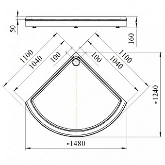 Душевой поддон RADOMIR НАЙТ 1-11-0-0-0-005 110х110см