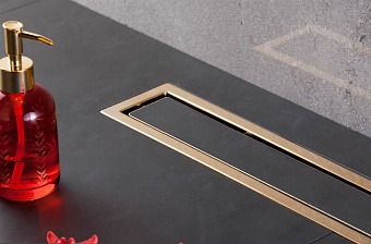 Щелевой душевой трап Pestan Premium Line Gold 13100054,00 79,6х13,6см горизонтальный сток