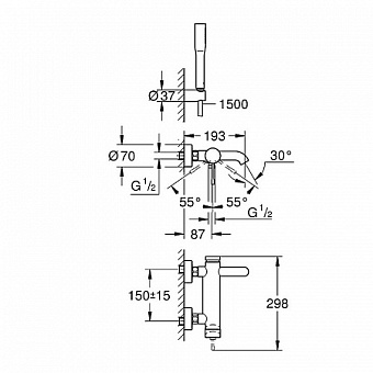 Смеситель для ванны GROHE Essence New 33628001 хром