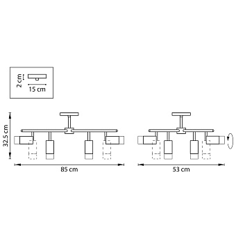 Люстра потолочная Lightstar Rullo LR7283743641 50Вт 8 лампочек GU10