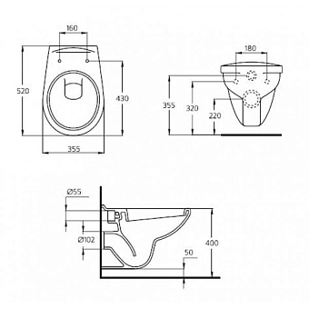 Унитаз подвесной IDEAL STANDARD EUROVIT W740601 ободковый без сиденья