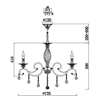 Люстра подвесная Maytoni Grace RC247-PL-08-R 60Вт 8 лампочек E14