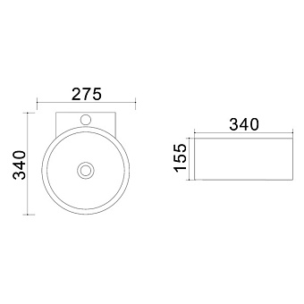 Раковина подвесная Azario Trend AZ-4292 27,5х34см