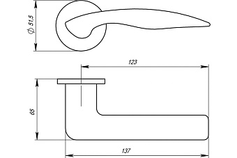 Дверная ручка нажимная ARMADILLO WAVE URS CP-8 39239 хром