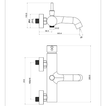 Смеситель для ванны Maxonor PL3287-7 чёрный