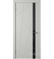 Межкомнатная дверь Владимирская фабрика дверей Stockholm Flitta Polar Black Gloss Эмаль 600х2000мм остеклённая