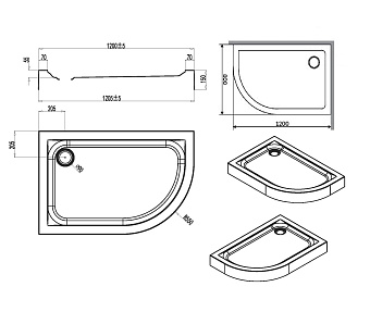 Душевой поддон AM-PM Like W83T-302L120W 80х80см