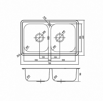 Мойка кухонная IDDIS Strit STR78S2i77 78х48см сатин