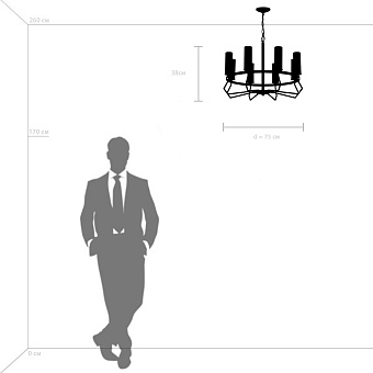 Люстра подвесная Lightstar Flume 723085 40Вт 8 лампочек E14