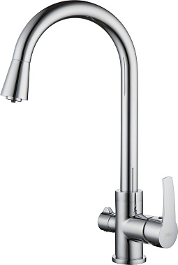 Смеситель для кухни D&K Rhein.Valerius DA1361601 высокий излив хром