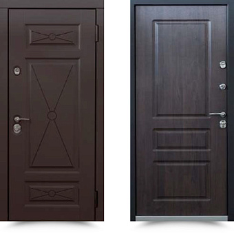 Входная дверь СТАЛЬНАЯ ЛИНИЯ 91У Бордо 960х2050мм Коричневый\Тик правая
